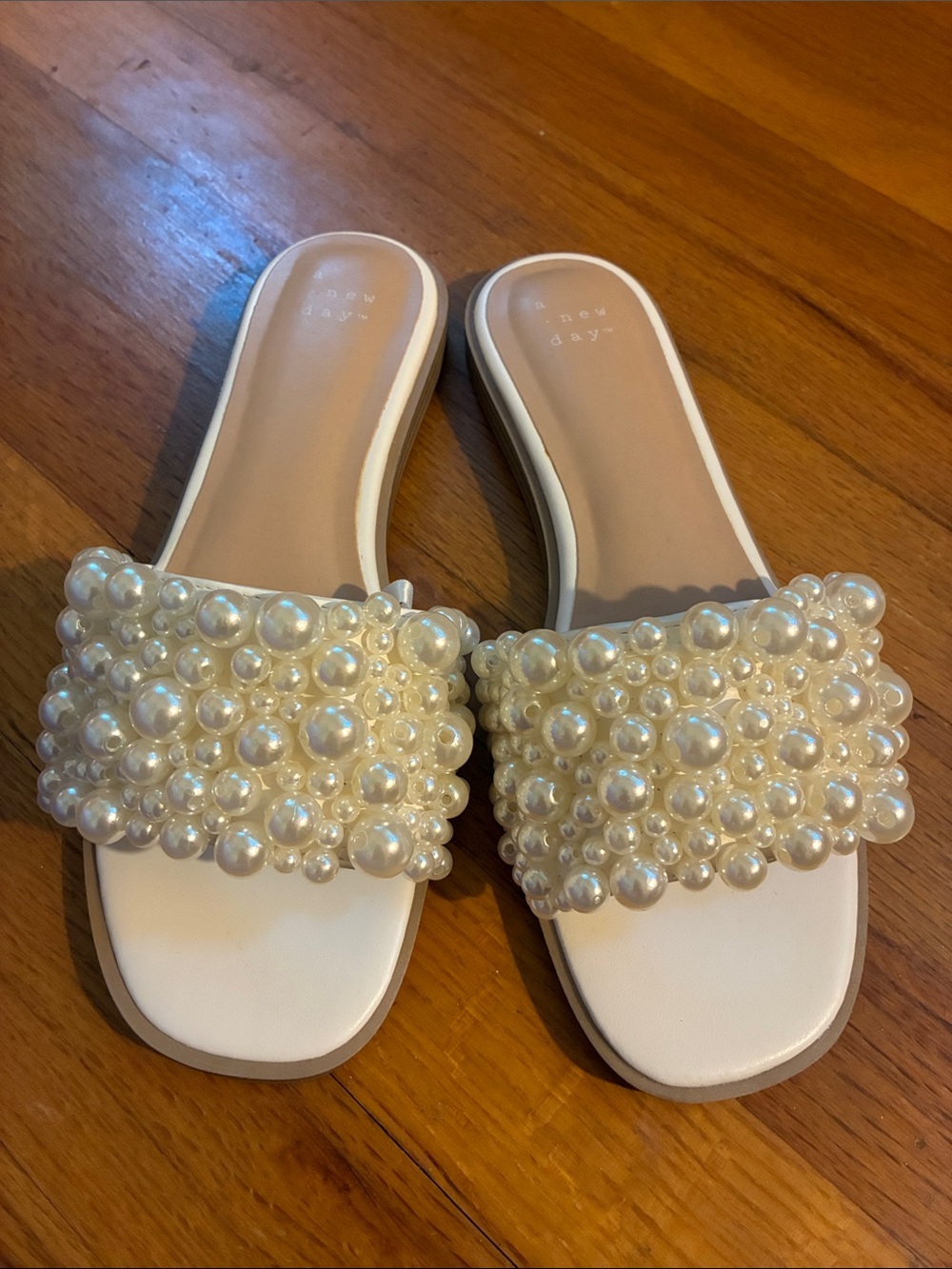 a new day Pearl Beaded Slides